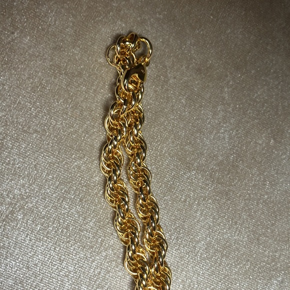 Double crossed unisex Gold chain necklace from Italy - Picture 3 of 4